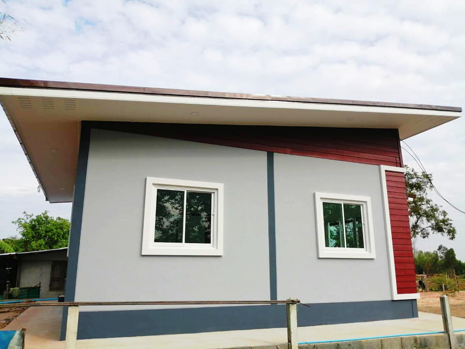 บ้านโมเดิร์น ใช้งบ 430,000 บาท (ไม่รวมสุขภัณฑ์ในห้องน้ำ)