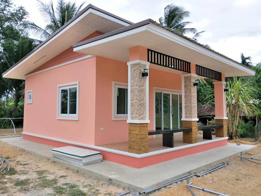 บ้านโมเดิร์นสีชมพู น่ารัก  งบ 720,000 บาท