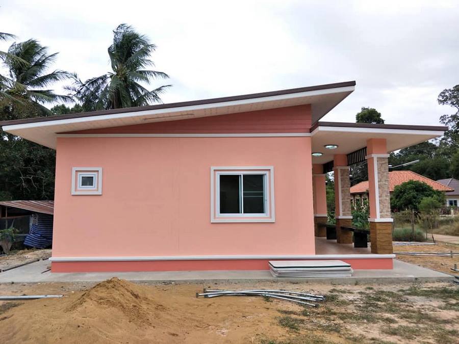 บ้านโมเดิร์นสีชมพู น่ารัก  งบ 720,000 บาท