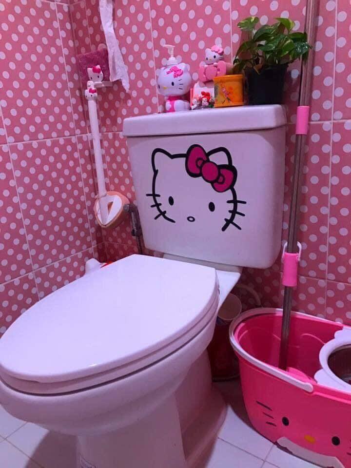 บ้านคิตตี้ทรงโมเดิร์น ชมพูทั้งหลัง