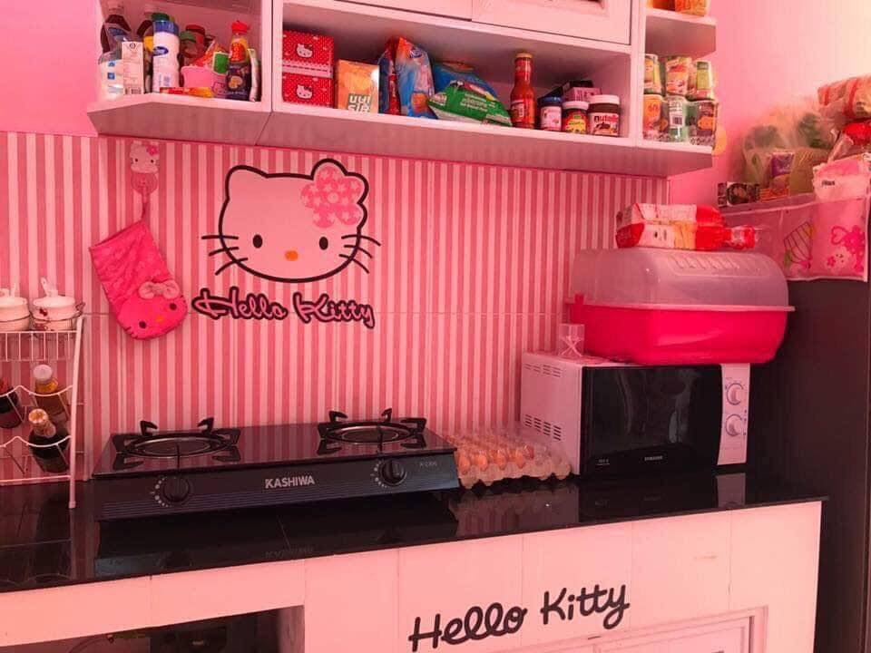 บ้านคิตตี้ทรงโมเดิร์น ชมพูทั้งหลัง