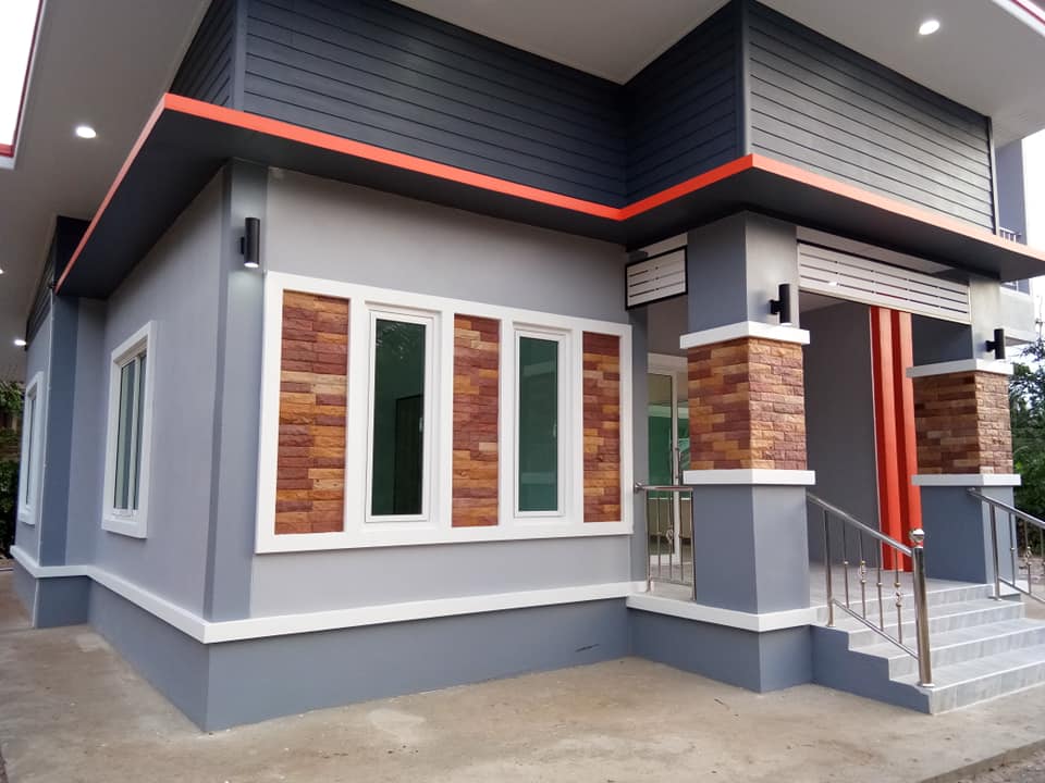 บ้าน 2 ชั้น ขนาด 3 ห้องนอน 2 ห้องน้ำ 1 ห้องโถง 1 ห้องครัว 1 ห้องเก็บของ งบก่อสร้าง 1.5 ล้านบาท