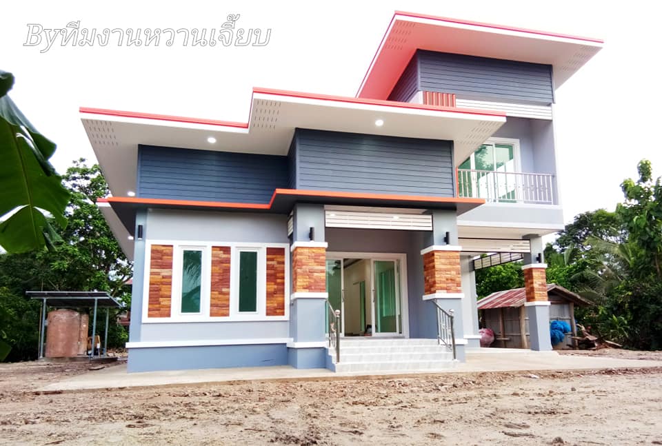 บ้าน 2 ชั้น ขนาด 3 ห้องนอน 2 ห้องน้ำ 1 ห้องโถง 1 ห้องครัว 1 ห้องเก็บของ งบก่อสร้าง 1.5 ล้านบาท