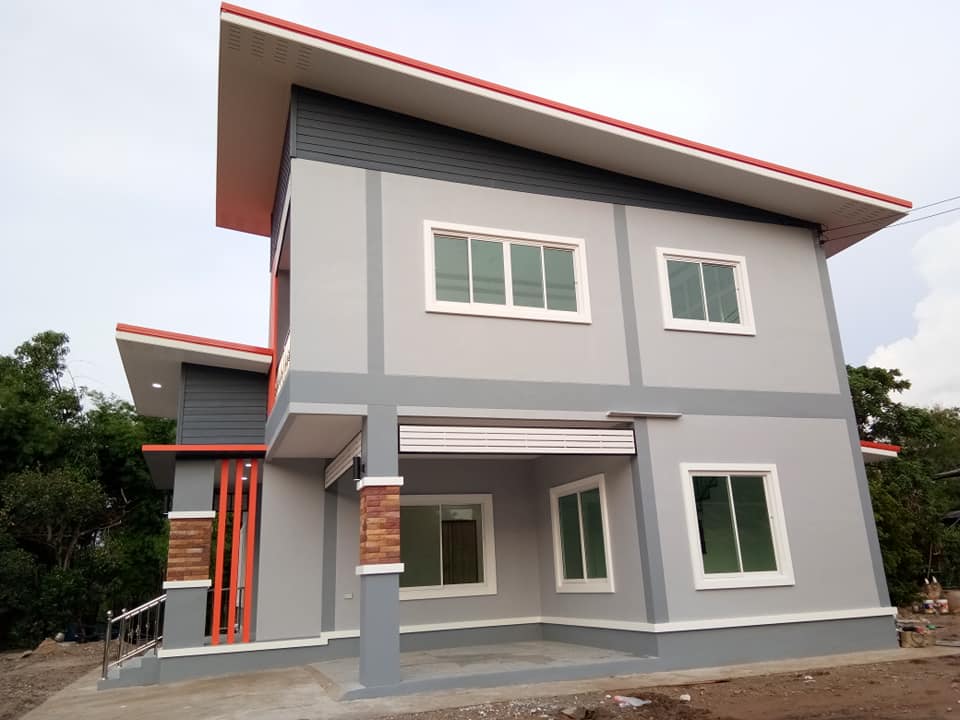 บ้าน 2 ชั้น ขนาด 3 ห้องนอน 2 ห้องน้ำ 1 ห้องโถง 1 ห้องครัว 1 ห้องเก็บของ งบก่อสร้าง 1.5 ล้านบาท