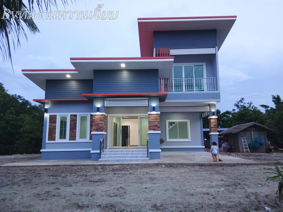 บ้าน 2 ชั้น ขนาด 3 ห้องนอน 2 ห้องน้ำ 1 ห้องโถง 1 ห้องครัว 1 ห้องเก็บของ งบก่อสร้าง 1.5 ล้านบาท