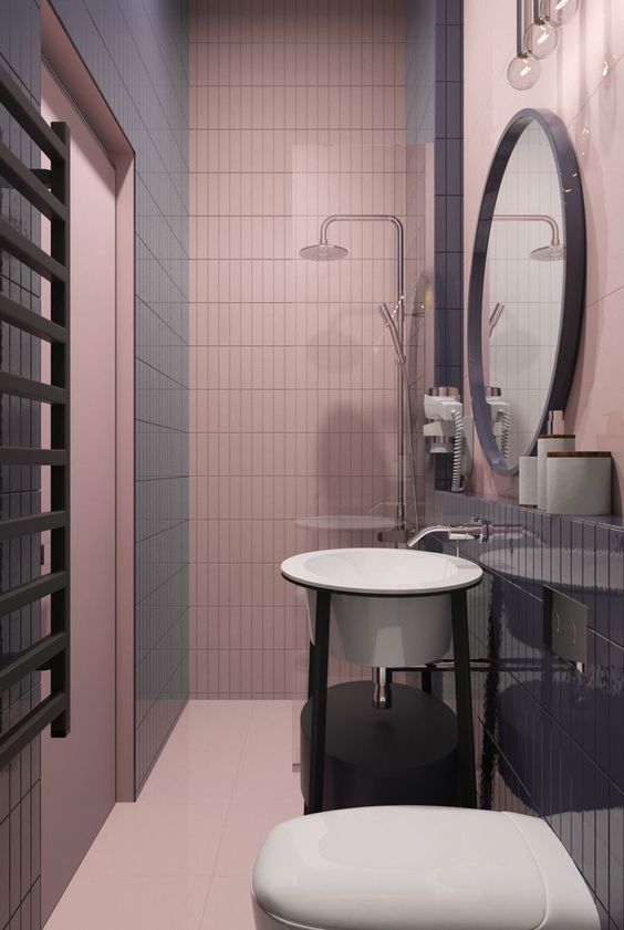 ไอเดียตกแต่งห้องน้ำโทนสีชมพู