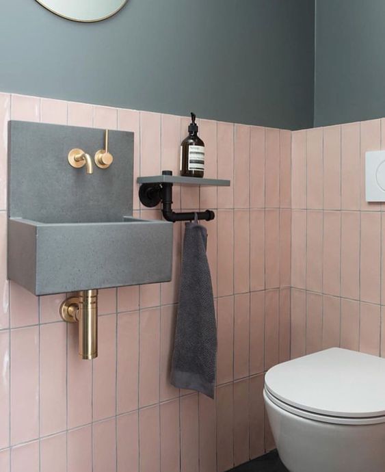 ไอเดียตกแต่งห้องน้ำโทนสีชมพู