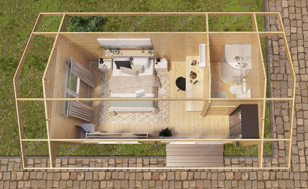 ไอเดียบ้านไม้สนสำเร็จรูป(LogHome) ดีไซน์สวย คลาสสิก ประกอบง่าย