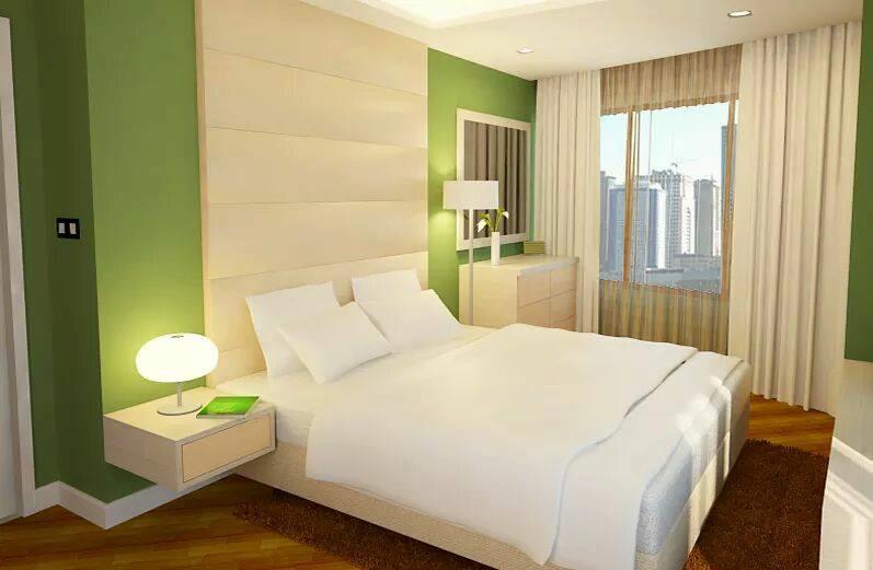 ไอเดียจัดห้องนอนโทนสีเขียว