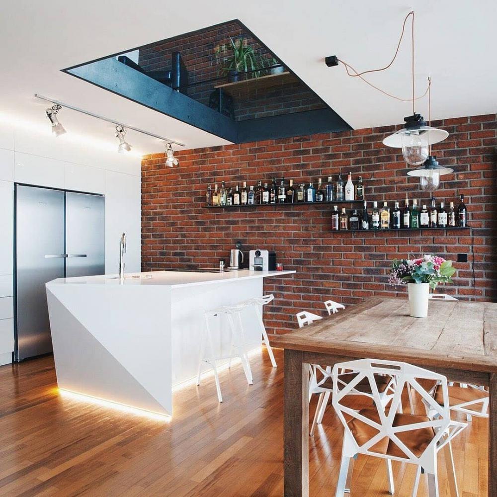 35 ไอเดียครัวในสไตล์ลอฟท์ เป็นบาร์นั่ง สวยเท่โดดเด่นน่าใช้งาน