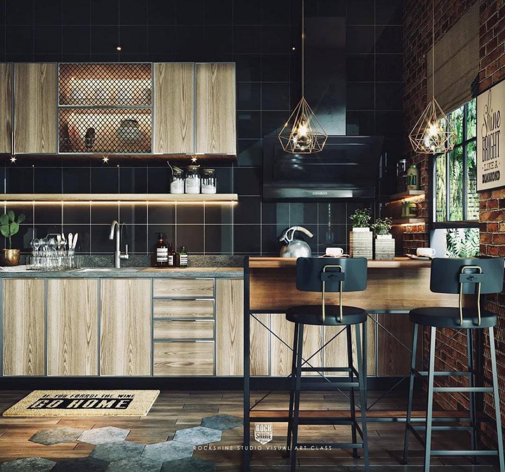 35 ไอเดียครัวในสไตล์ลอฟท์ เป็นบาร์นั่ง สวยเท่โดดเด่นน่าใช้งาน