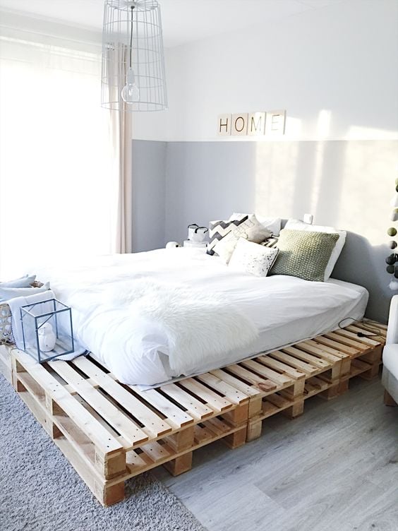 50 ไอเดียเตียงไม้พาเลท สวยในในราคาประหยัด