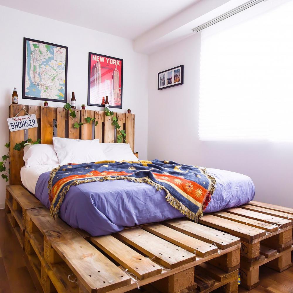 50 ไอเดียเตียงไม้พาเลท สวยในในราคาประหยัด