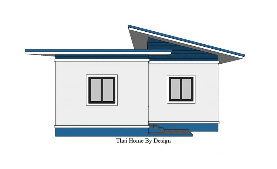 แบบบ้านโมเดิร์น ขนาด 104 ตร.ม. 3 ห้องนอน 1 ห้องน้ำ 1 ห้องโถง และ 1 ห้องครัว