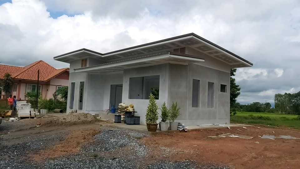 บ้านโมเดิร์น พื้นที่ใช้สอย 66 ตร.ม. 2 ห้องนอน งบ 6 แสนบาท