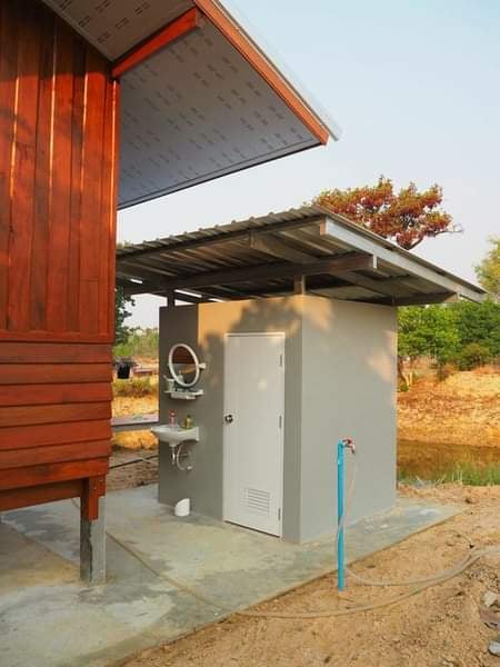 ไอเดียห้องน้ำขนาดเล็กนอกบ้าน