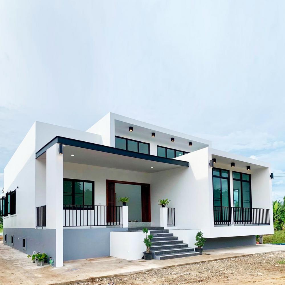 บ้านทรงกล่อง 3 ห้องนอน