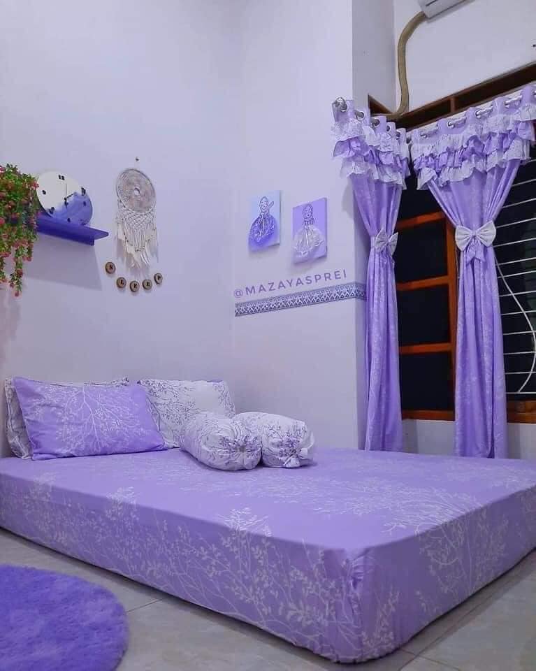 ตกแต่งทุกส่วนของบ้านเป็นสีม่วงทั้งหมดเลย เอาใจคนคลั่งไคล้สีม่วง