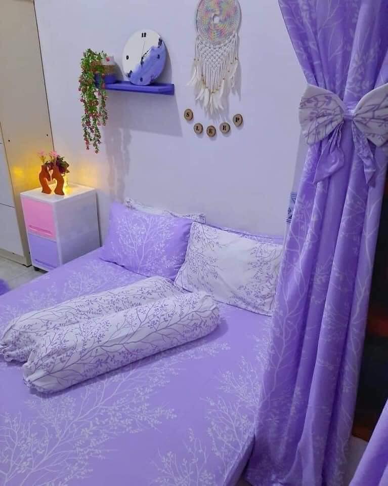 ตกแต่งทุกส่วนของบ้านเป็นสีม่วงทั้งหมดเลย เอาใจคนคลั่งไคล้สีม่วง