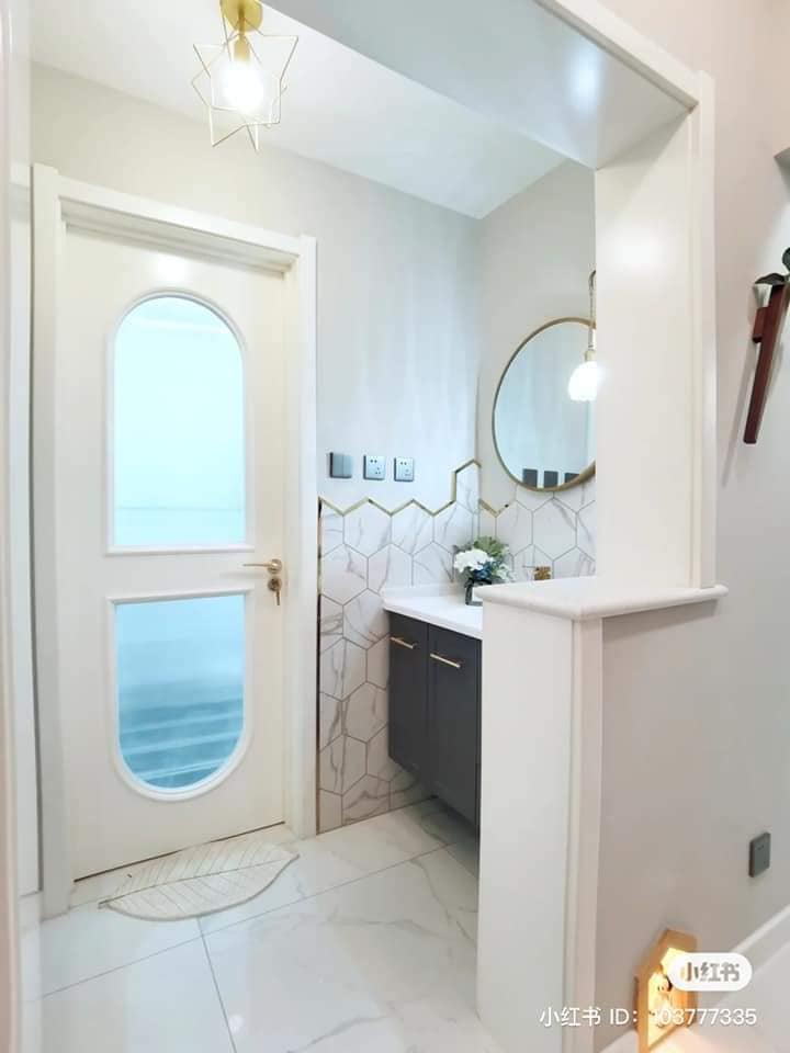 ตกแต่งภายในด้วยโทนสีฟ้าอมเทา ทำให้บ้านน่าอยู่สีสวยเย็นสบายตามากๆ