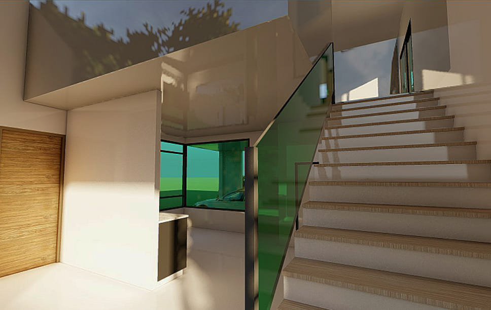 แบบบ้าน 2 ชั้น พร้อมที่จอดรถ งบ 1.5 ล้านบาท