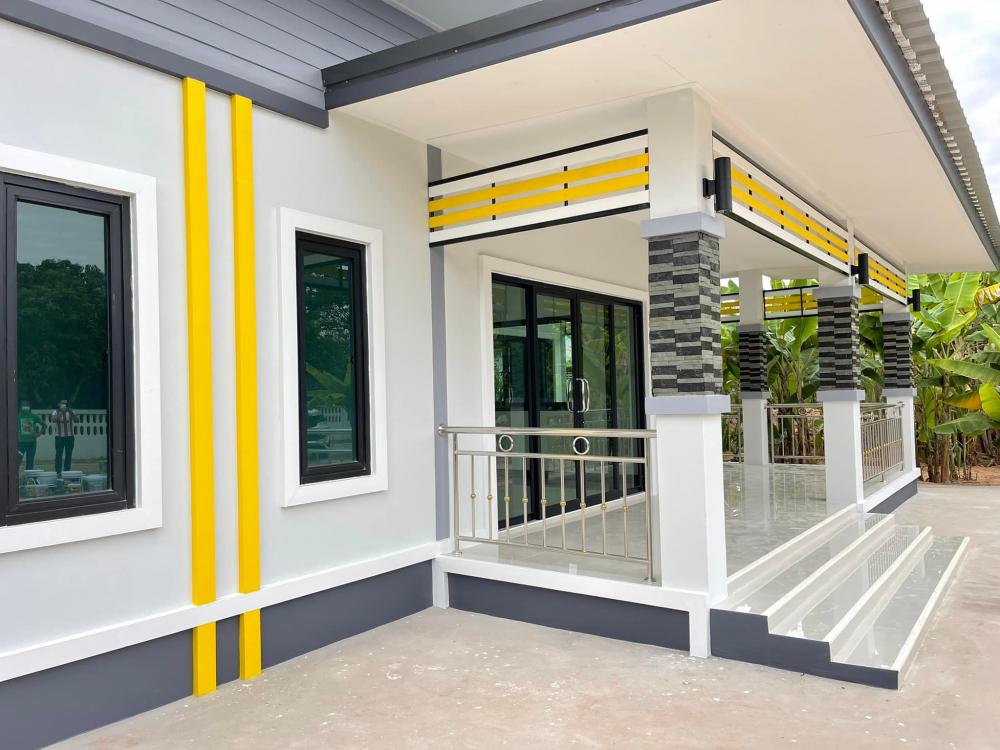 บ้านทรงโมเดิร์น 2 ห้องนอน 2 ห้องน้ำ 1 ห้องรับแขก 1 ห้องครัว งบ 7 แสนบาท