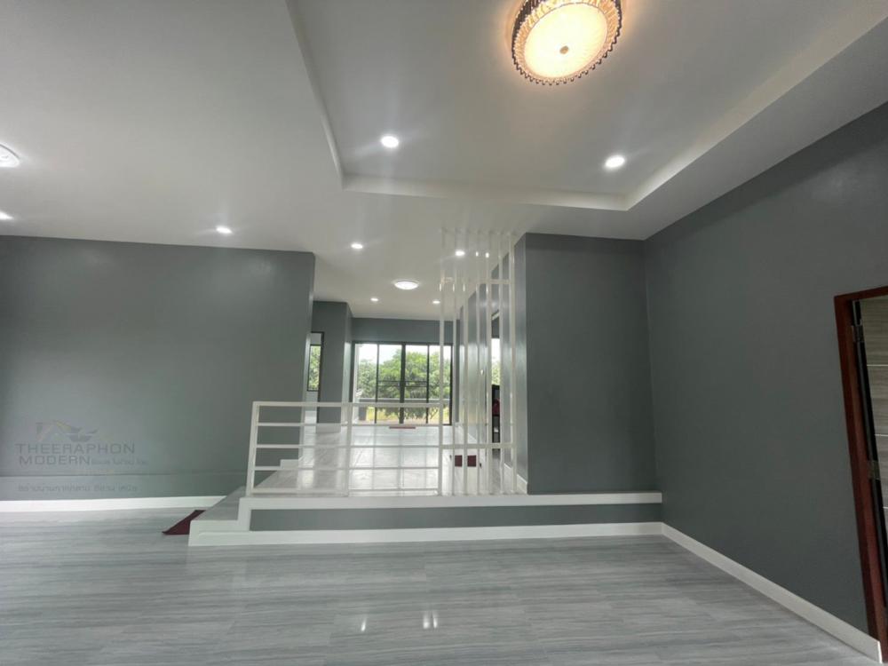 บ้านทรงโมเดิร์น 2 ห้องนอน ห้องโถง ห้องพระ ห้องน้ำ