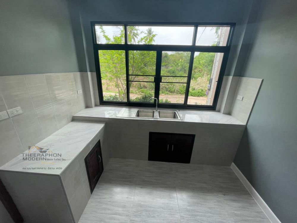 บ้านทรงโมเดิร์น 2 ห้องนอน ห้องโถง ห้องพระ ห้องน้ำ