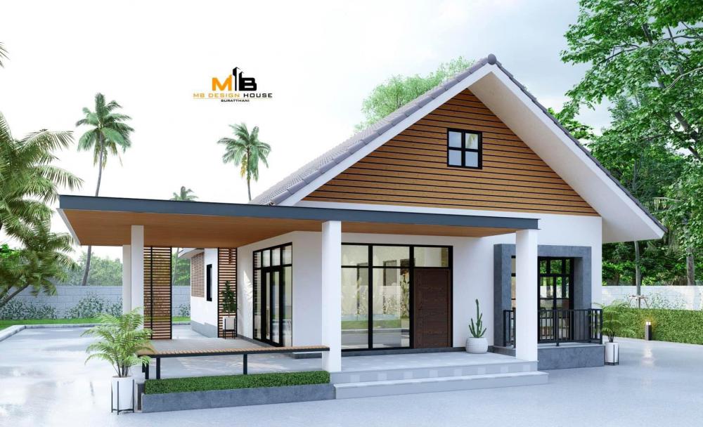 บ้านชั้นเดียวออกแบบน่าอยู่ 3 ห้องนอน 1 ห้องน้ำ 1 ห้องพระ