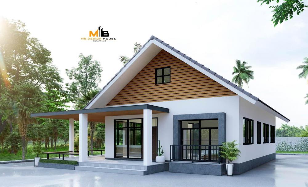 บ้านชั้นเดียวออกแบบน่าอยู่ 3 ห้องนอน 1 ห้องน้ำ 1 ห้องพระ