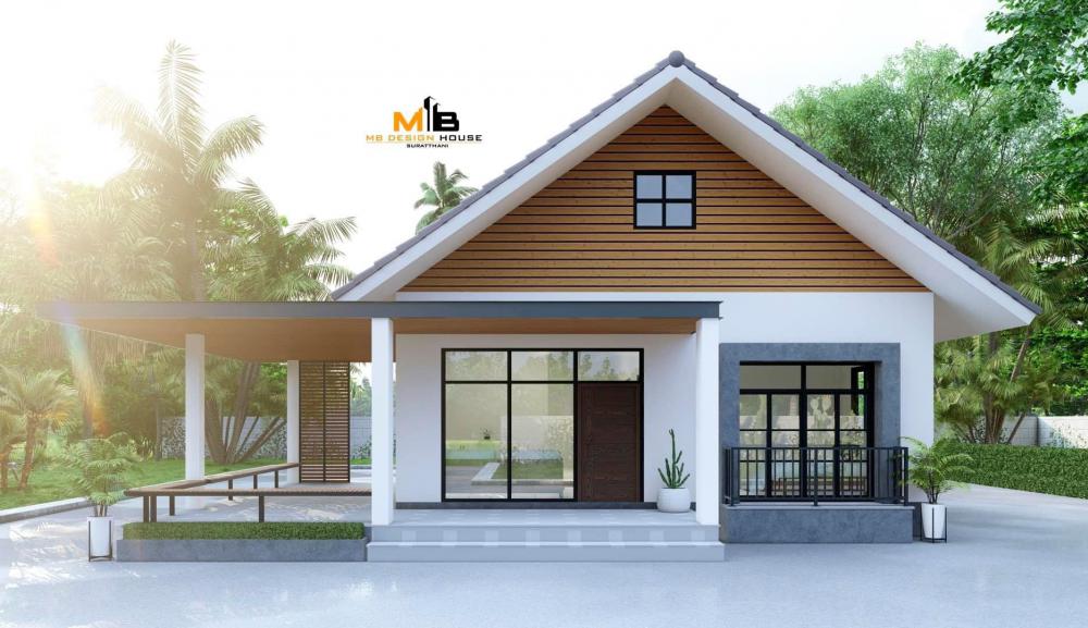 บ้านชั้นเดียวออกแบบน่าอยู่ 3 ห้องนอน 1 ห้องน้ำ 1 ห้องพระ
