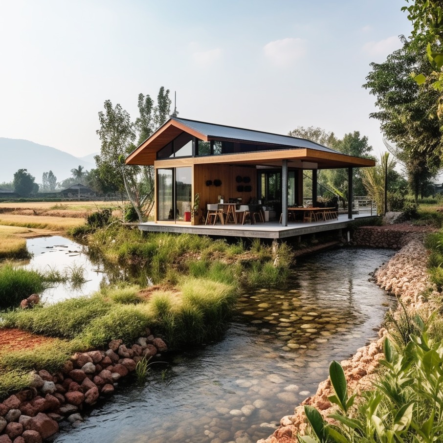 ไอเดียบ้านสวนริมน้ำมีหลายสไตล์