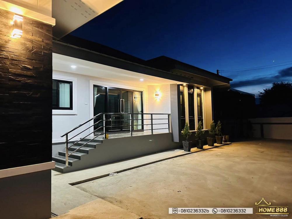 บ้านพักอาศัยชั้นเดียวสไตล์คอนเทมโพรารี่ 3 ห้องนอน 4 ห้องนอน