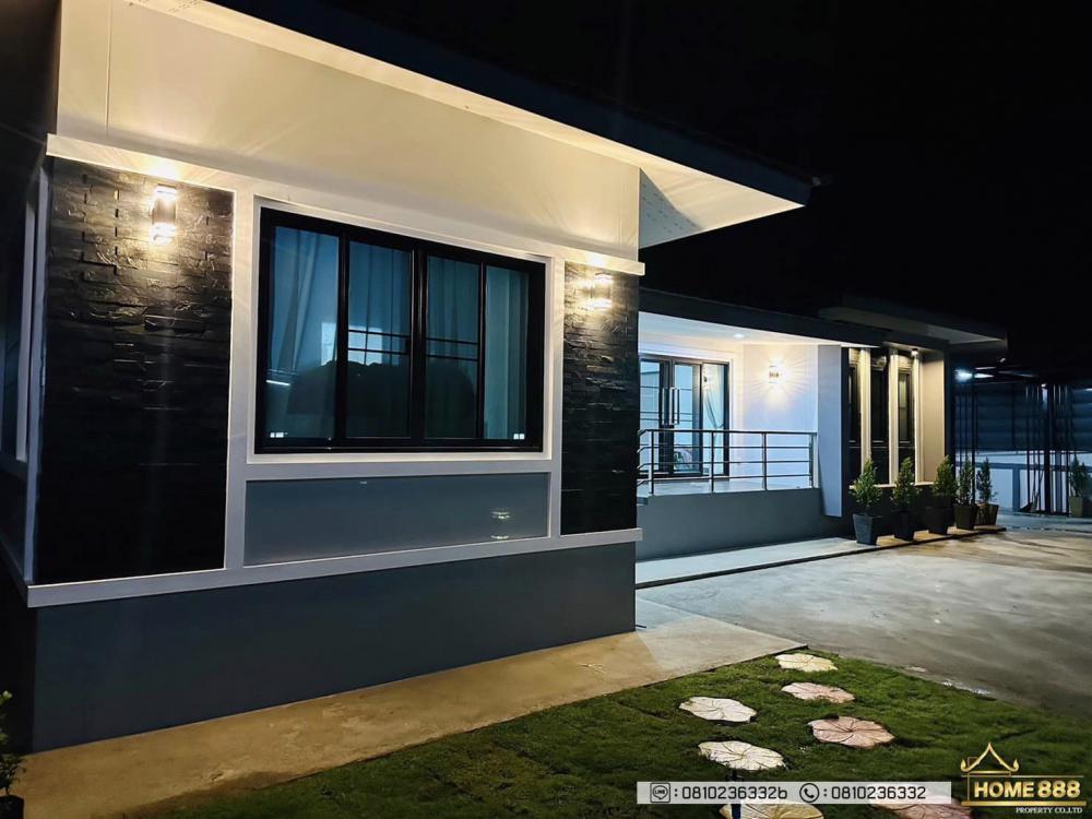 บ้านพักอาศัยชั้นเดียวสไตล์คอนเทมโพรารี่ 3 ห้องนอน 4 ห้องนอน