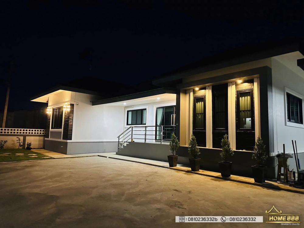 บ้านพักอาศัยชั้นเดียวสไตล์คอนเทมโพรารี่ 3 ห้องนอน 4 ห้องนอน