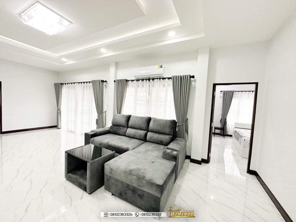 บ้านพักอาศัยชั้นเดียวสไตล์คอนเทมโพรารี่ 3 ห้องนอน 4 ห้องนอน