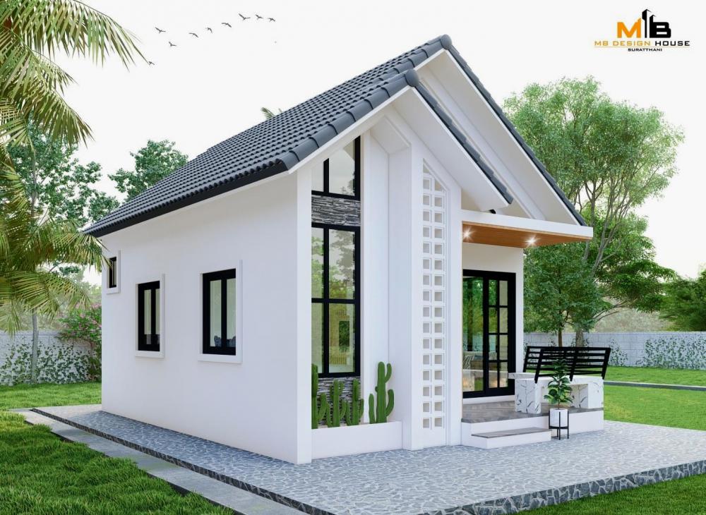 แบบบ้านมินิมอลมูจิ 2 ห้องนอน 1 ห้องน้ำ พื้นที่ 42 ตร.ม. หลังเล็กๆกะทัดรัด