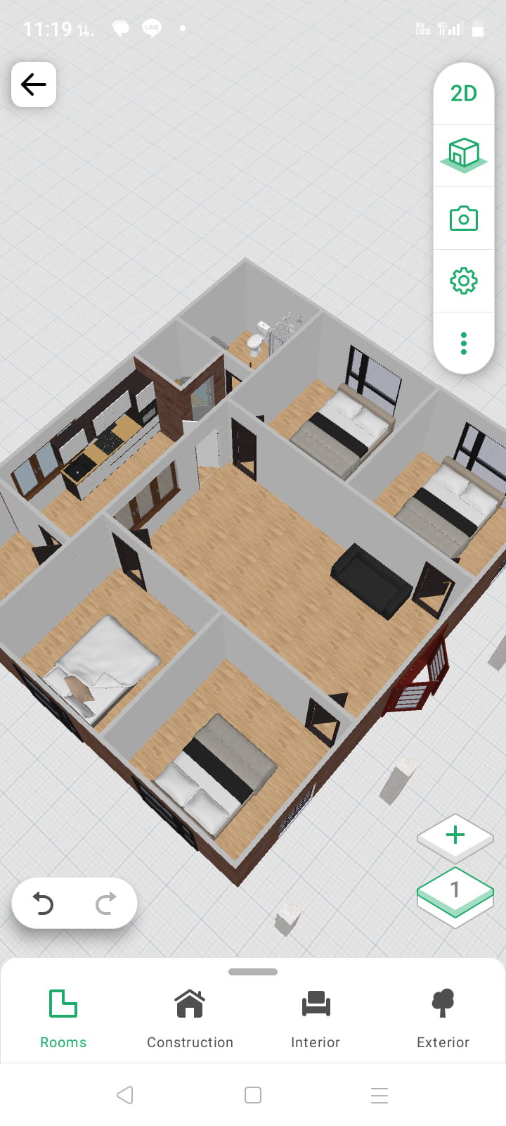 บ้านทรงกล่อง 4 ห้องนอน งบ 5.7 แสนบาท