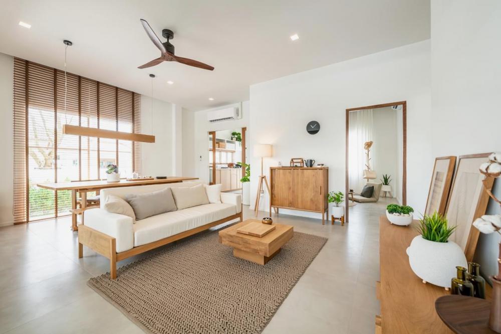 บ้านชั้นเดียวสไตล์มินิมอล อบอุ่นน่ารัก 2 ห้องนอน