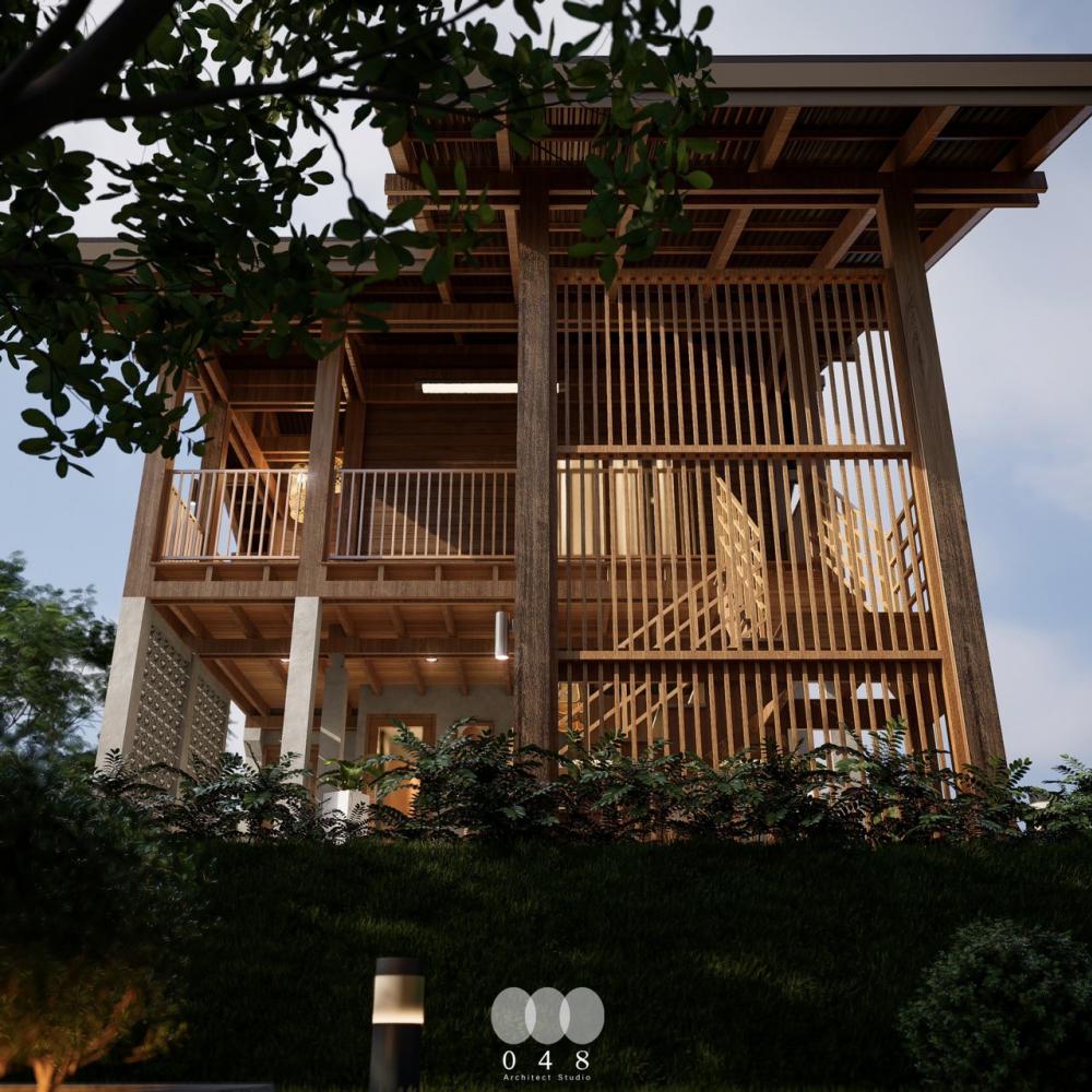 แบบบ้านสองชั้น สไตล์ Thai-Contemporary งบ 1.3 ล้าน