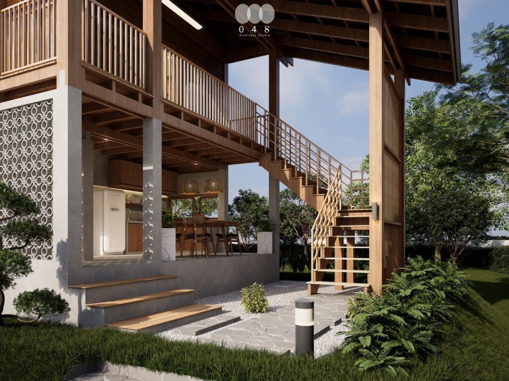 แบบบ้านสองชั้น สไตล์ Thai-Contemporary งบ 1.3 ล้าน