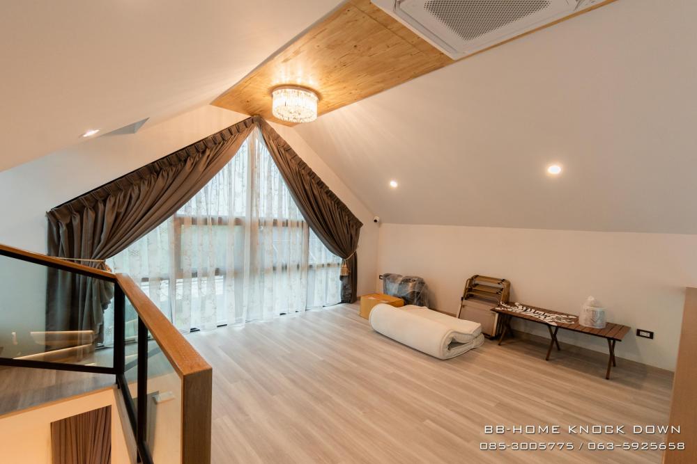 TBB24 บ้านพักตากอากาศน็อคดาวน์โครงเหล็ก รูปทรงนอร์ดิก