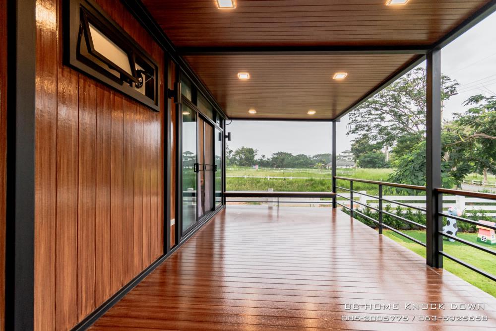 TBB24 บ้านพักตากอากาศน็อคดาวน์โครงเหล็ก รูปทรงนอร์ดิก