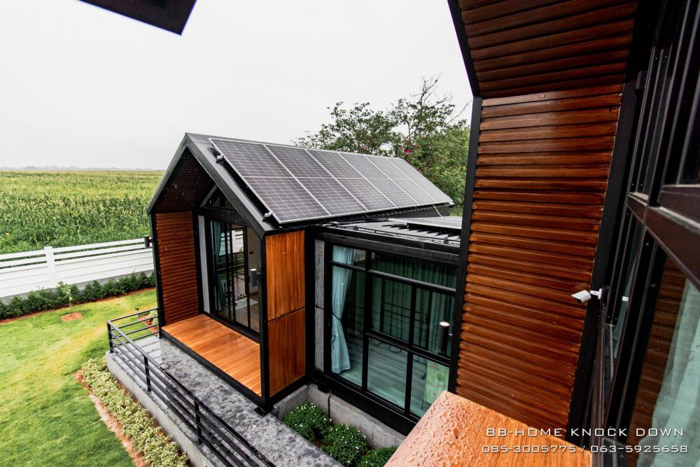 TBB24 บ้านพักตากอากาศน็อคดาวน์โครงเหล็ก รูปทรงนอร์ดิก