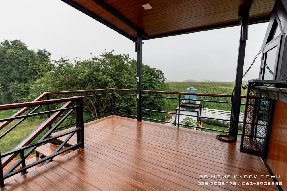 TBB24 บ้านพักตากอากาศน็อคดาวน์โครงเหล็ก รูปทรงนอร์ดิก