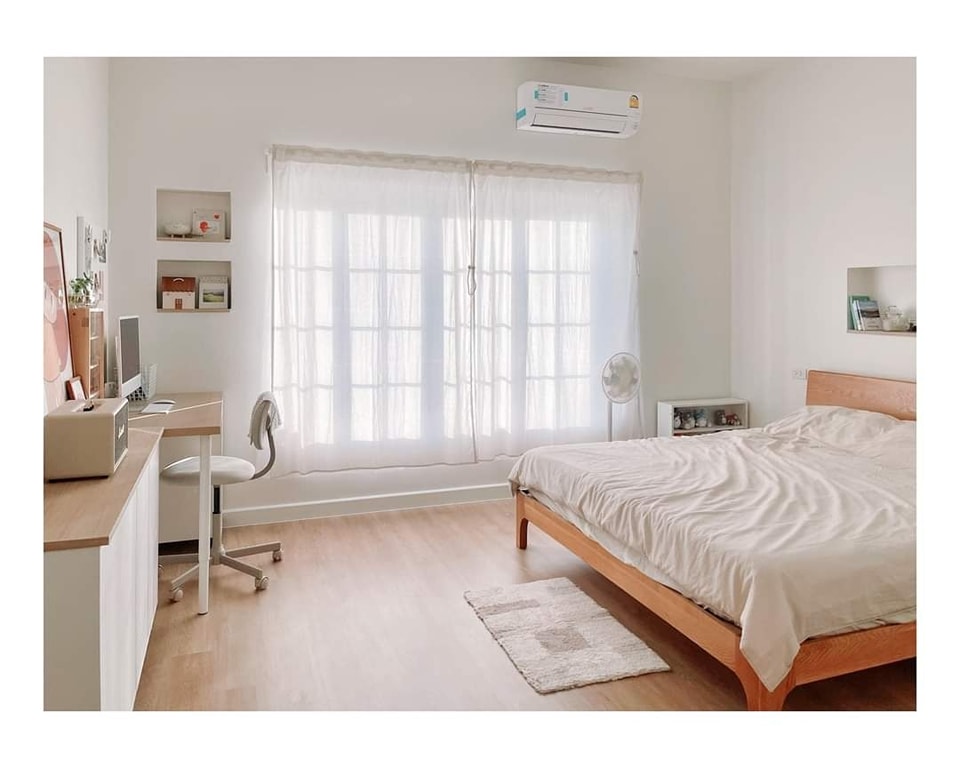 ไอเดียบ้านสวยพร้อมของแต่งในบ้านแบบมินิมอลโทนขาว และแต่งสวนรอบบ้าน รูปที่ 4