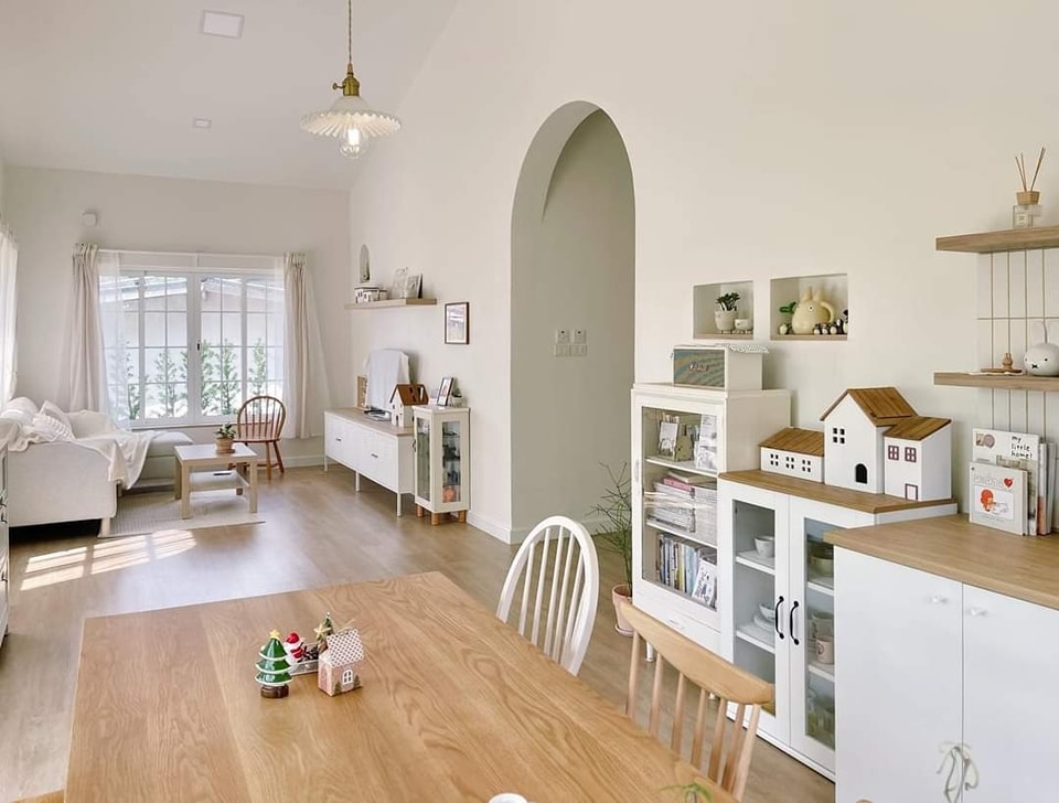 ไอเดียบ้านสวยพร้อมของแต่งในบ้านแบบมินิมอลโทนขาว และแต่งสวนรอบบ้าน รูปที่ 5