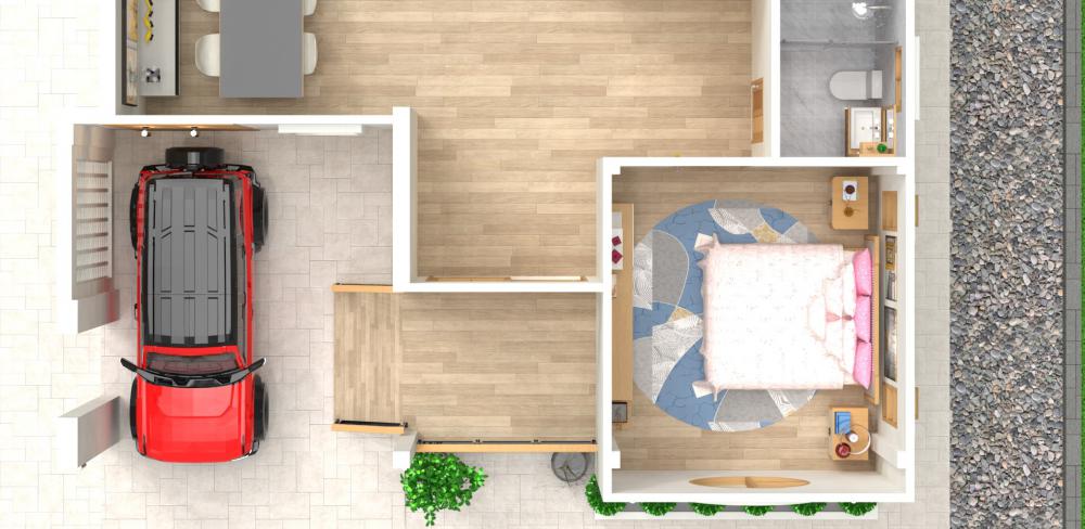 แบบบ้านมินิมอล 2 ห้องนอน 2 ห้องน้ำ งบประมาณ 9 แสน - 1 ล้าน รูปที่ 10