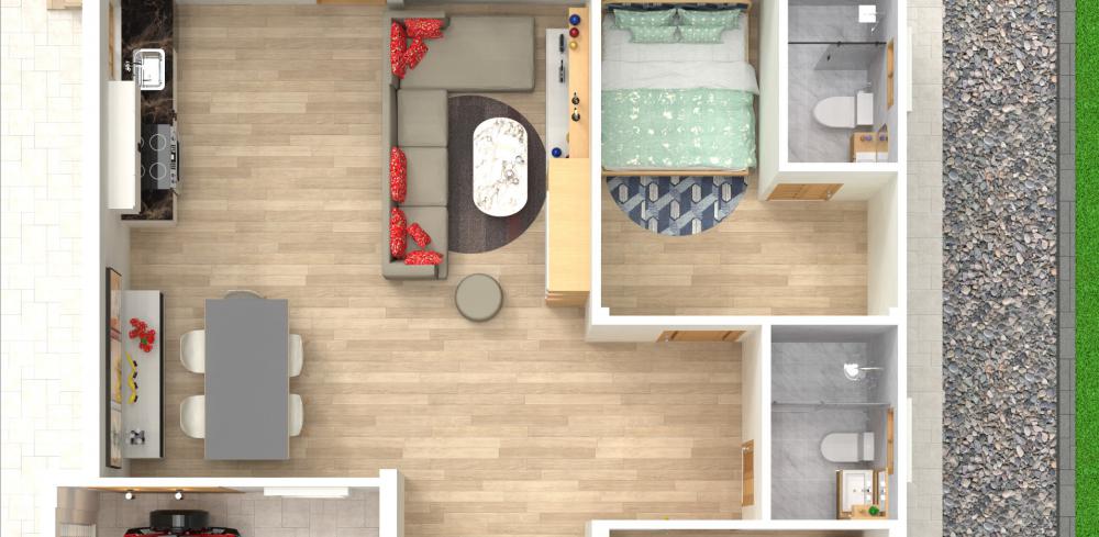 แบบบ้านมินิมอล 2 ห้องนอน 2 ห้องน้ำ งบประมาณ 9 แสน - 1 ล้าน รูปที่ 11