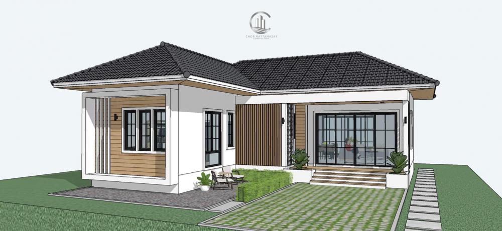 แบบบ้านสไตล์คอนเทมโพรารี่ ขนาด 2 ห้องนอน 2 ห้องน้ำ ห้องแต่งตัว รูปที่ 3